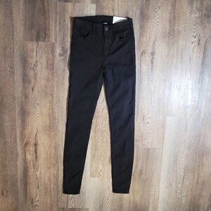 American Eagle Womens 00 Long High Rise Jegging Next Level Stretch Black FLAW